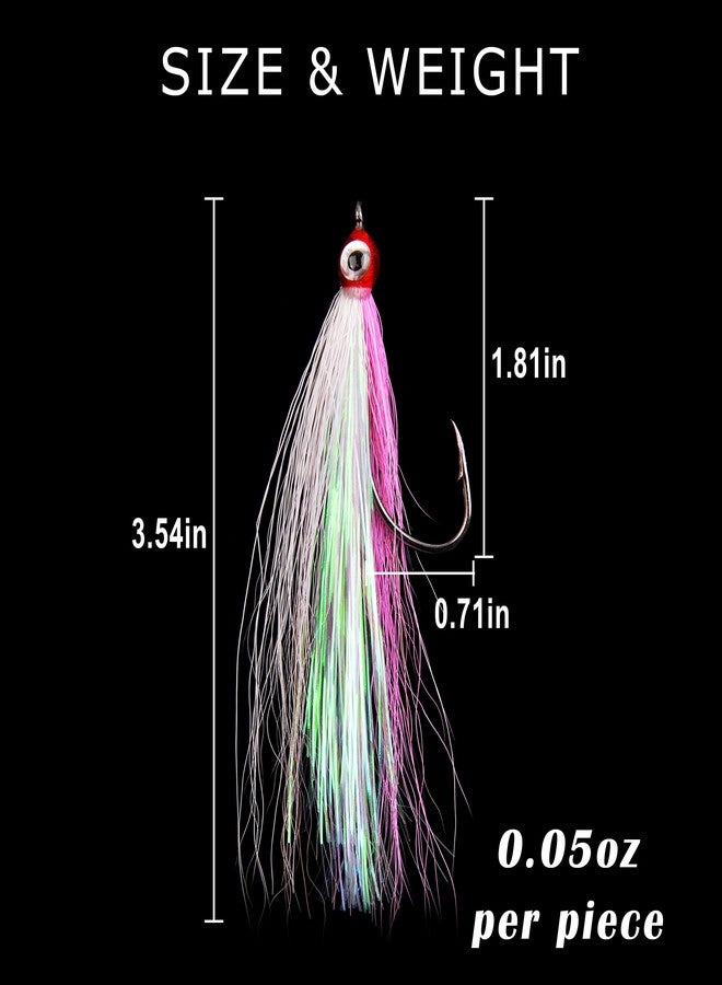 Shaddock Fishing Clouser Minnow Fly Fishing Flies, Streamer Wet Salmon Trout Steelhead Jig Hooks Sea Bass Striper Flounder Fly Fishing Lures Saltwater Freshwater, Mixed Colors, 10pcs - Image 2